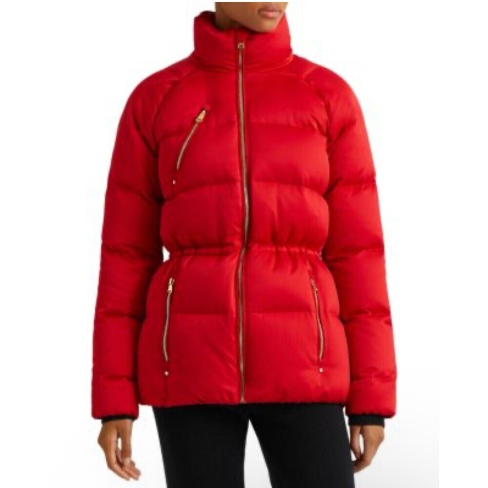 Polo Ralph Lauren Womens Jacket Red XXS Satin Down Puffer Lipstick Winter